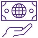 An icon of a hand with a dollar above it, representing recovered revenue.