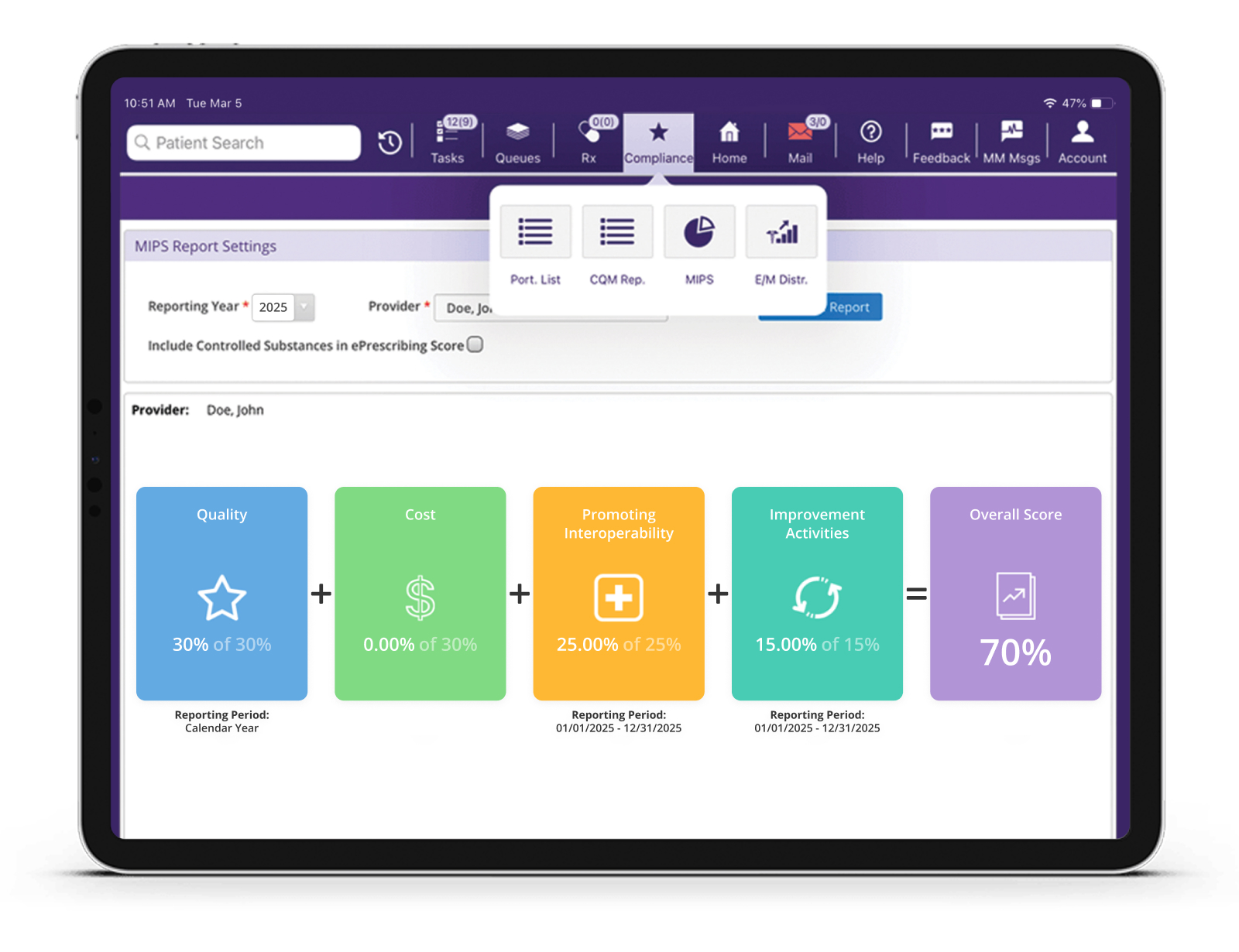 An image of our built-in MIPS dashboard.